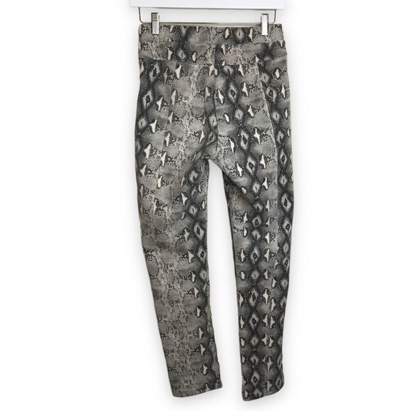 She + Sky Python Reptile Print Skinny Pants Cream Gray Black Side Zip Small - Picture 2 of 12